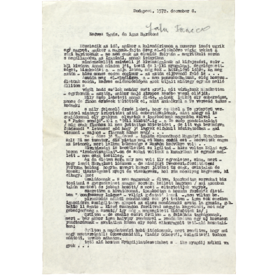 Falu tamáshoz írt levele 1. oldal