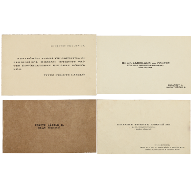 Fekete László névjegyei 2.